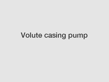 Volute casing pump