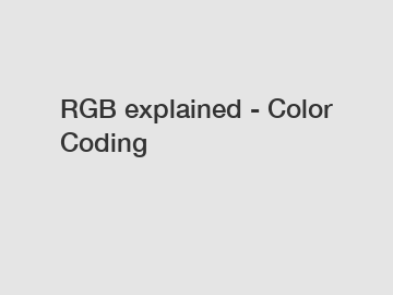 RGB explained - Color Coding