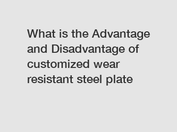 What is the Advantage and Disadvantage of  customized wear resistant steel plate