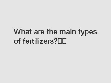What are the main types of fertilizers?☘️