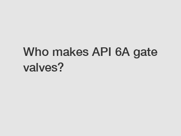 Who makes API 6A gate valves?