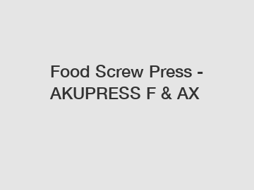 Food Screw Press - AKUPRESS F & AX