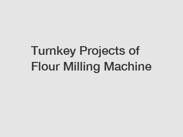 Turnkey Projects of Flour Milling Machine