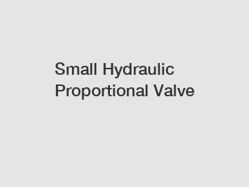 Small Hydraulic Proportional Valve