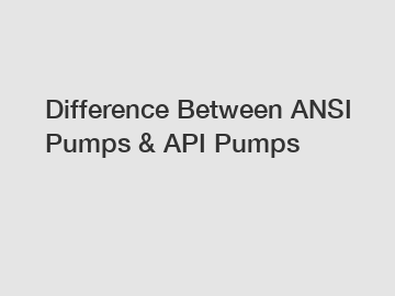 Difference Between ANSI Pumps & API Pumps