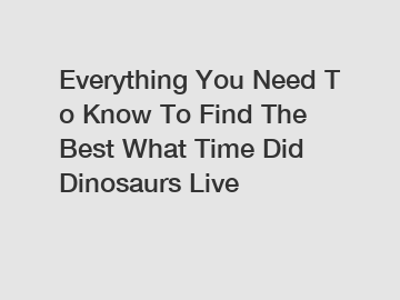 Everything You Need To Know To Find The Best What Time Did Dinosaurs Live