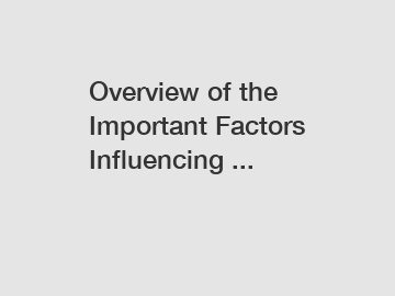 Overview of the Important Factors Influencing ...