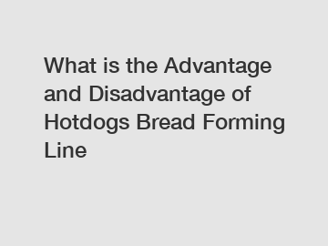 What is the Advantage and Disadvantage of  Hotdogs Bread Forming Line