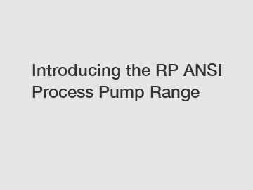 Introducing the RP ANSI Process Pump Range