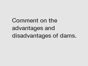 Comment on the advantages and disadvantages of dams.