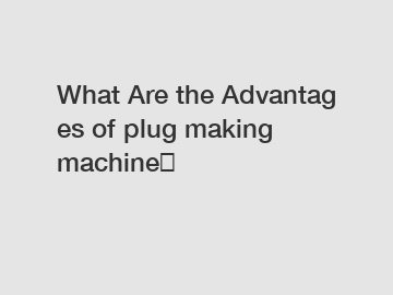 What&nbsp;Are&nbsp;the&nbsp;Advantages&nbsp;of plug making machine？