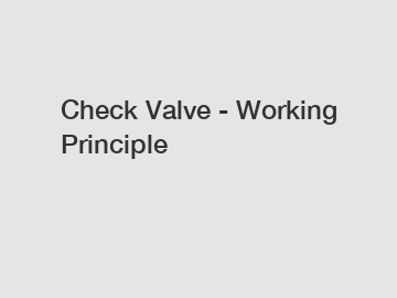 Check Valve - Working Principle