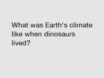 What was Earth's climate like when dinosaurs lived?