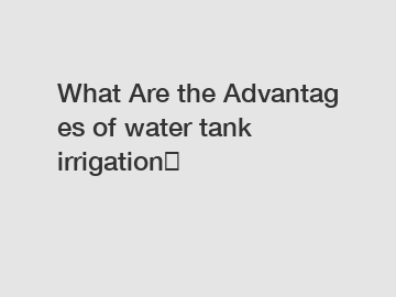 What&nbsp;Are&nbsp;the&nbsp;Advantages&nbsp;of water tank irrigation？