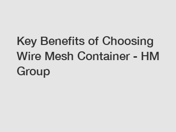 Key Benefits of Choosing Wire Mesh Container - HM Group