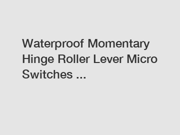 Waterproof Momentary Hinge Roller Lever Micro Switches ...