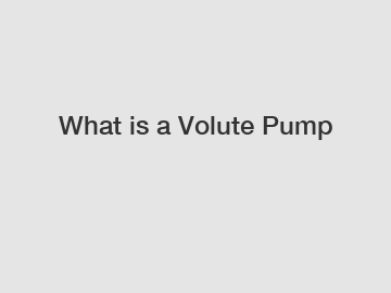 What is a Volute Pump