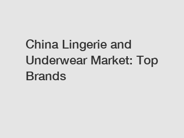 China Lingerie and Underwear Market: Top Brands