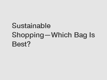 Sustainable Shopping&mdash;Which Bag Is Best?