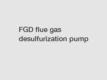 FGD flue gas desulfurization pump