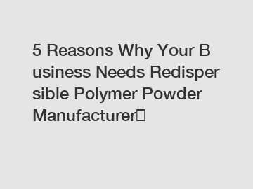 5&nbsp;Reasons&nbsp;Why&nbsp;Your&nbsp;Business&nbsp;Needs&nbsp;Redispersible Polymer Powder Manufacturer？