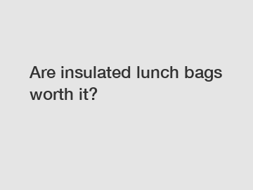 Are insulated lunch bags worth it?