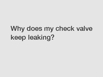 Why does my check valve keep leaking?