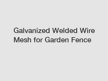 Galvanized Welded Wire Mesh for Garden Fence