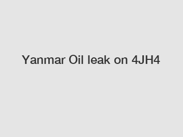 Yanmar Oil leak on 4JH4