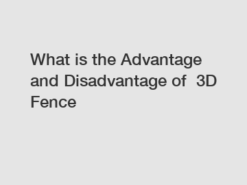 What is the Advantage and Disadvantage of  3D Fence