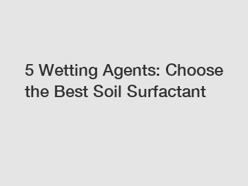 5 Wetting Agents: Choose the Best Soil Surfactant