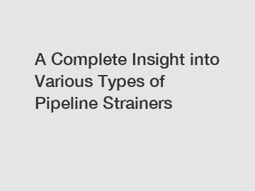 A Complete Insight into Various Types of Pipeline Strainers