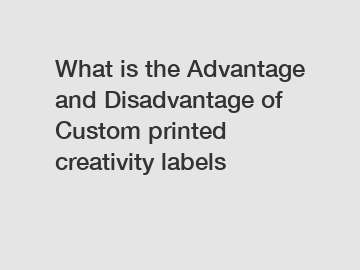 What is the Advantage and Disadvantage of  Custom printed creativity labels