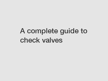 A complete guide to check valves