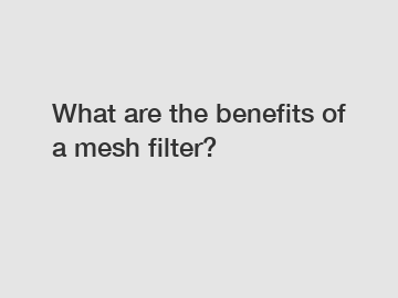 What are the benefits of a mesh filter?