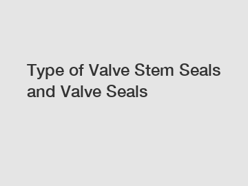 Type of Valve Stem Seals and Valve Seals