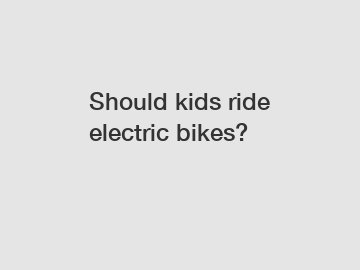 Should kids ride electric bikes?