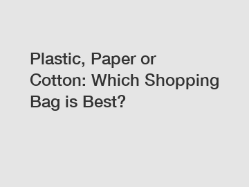 Plastic, Paper or Cotton: Which Shopping Bag is Best?