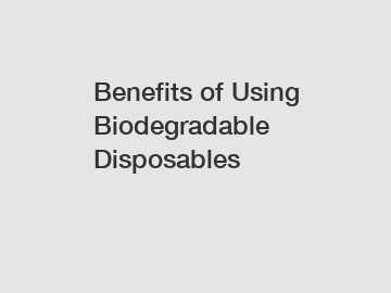 Benefits of Using Biodegradable Disposables