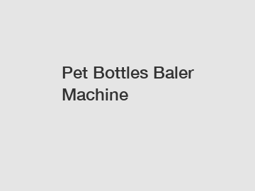 Pet Bottles Baler Machine