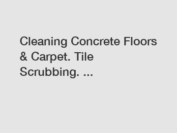 Cleaning Concrete Floors & Carpet. Tile Scrubbing. ...