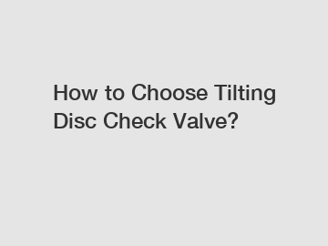 How to Choose Tilting Disc Check Valve?