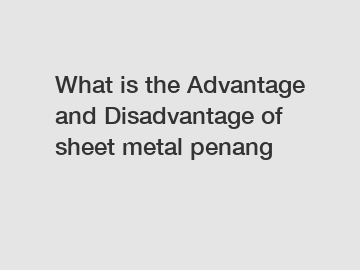 What is the Advantage and Disadvantage of  sheet metal penang