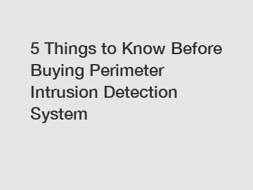 5 Things to Know Before Buying Perimeter Intrusion Detection System