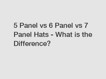 5 Panel vs 6 Panel vs 7 Panel Hats - What is the Difference?