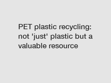 PET plastic recycling: not 'just' plastic but a valuable resource