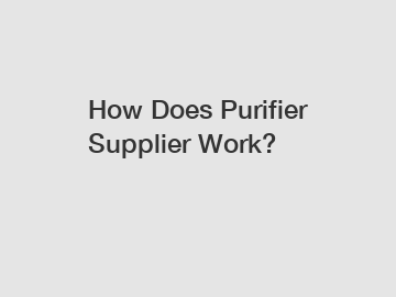 How Does Purifier Supplier Work?