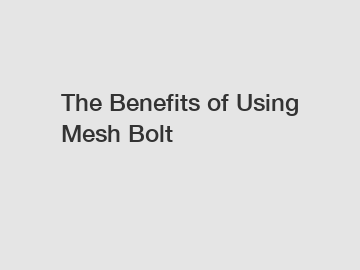 The Benefits of Using Mesh Bolt