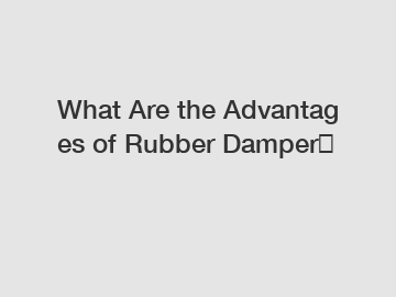 What Are the Advantages of Rubber Damper？