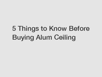 5 Things to Know Before Buying Alum Ceiling